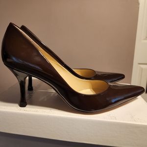 Charles David Drift Brown patent leather pump